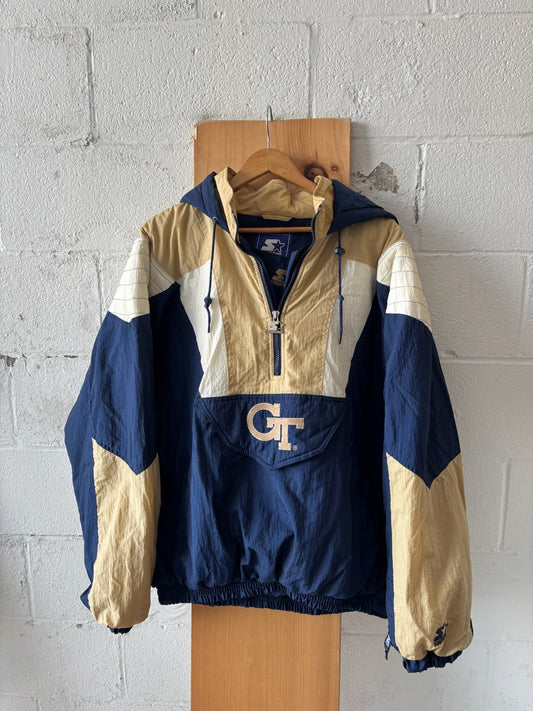 Vtg Yellow Jackets Starter Puffer : XL