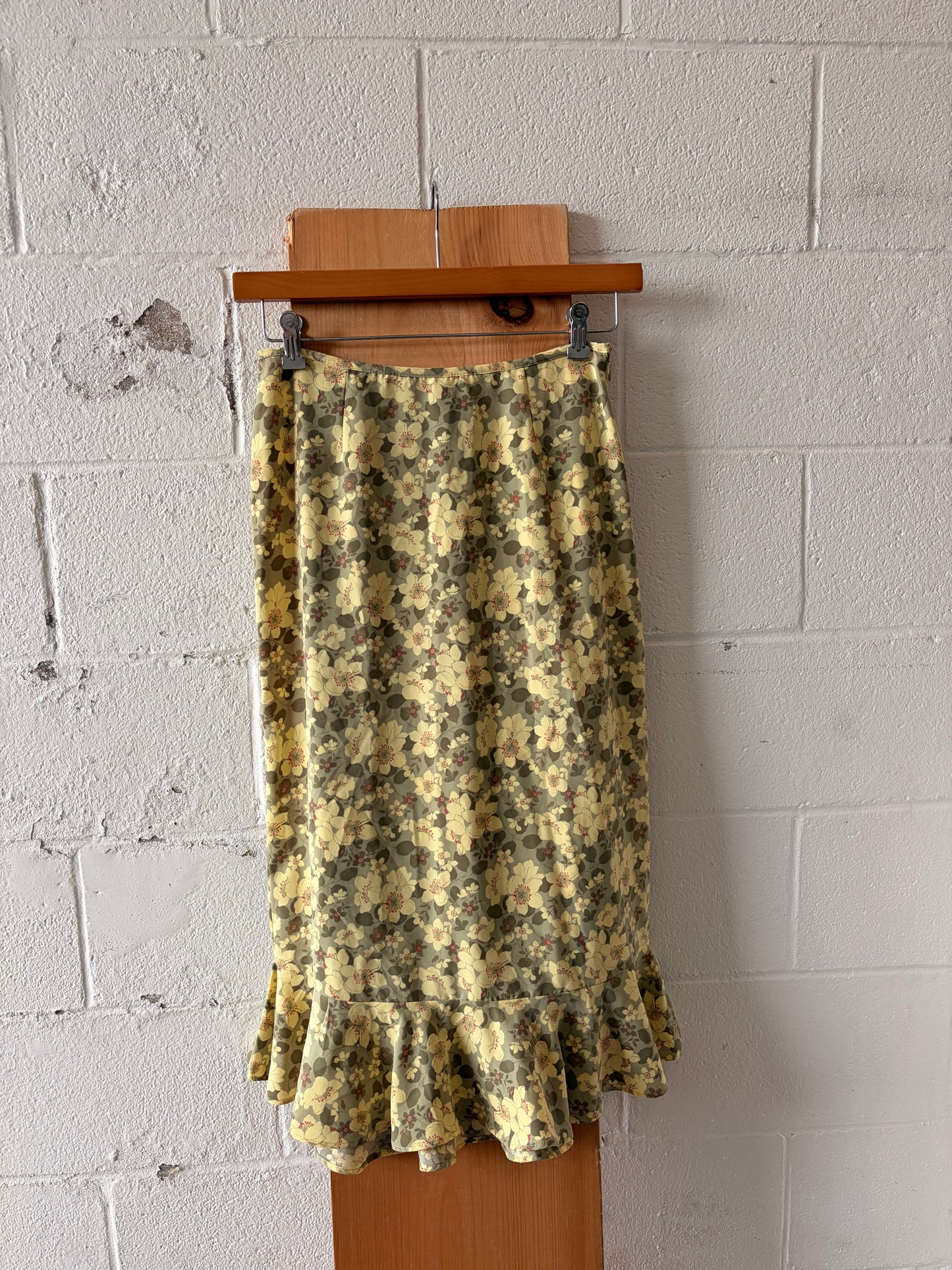 Green & Yellow Floral Skirt : 4