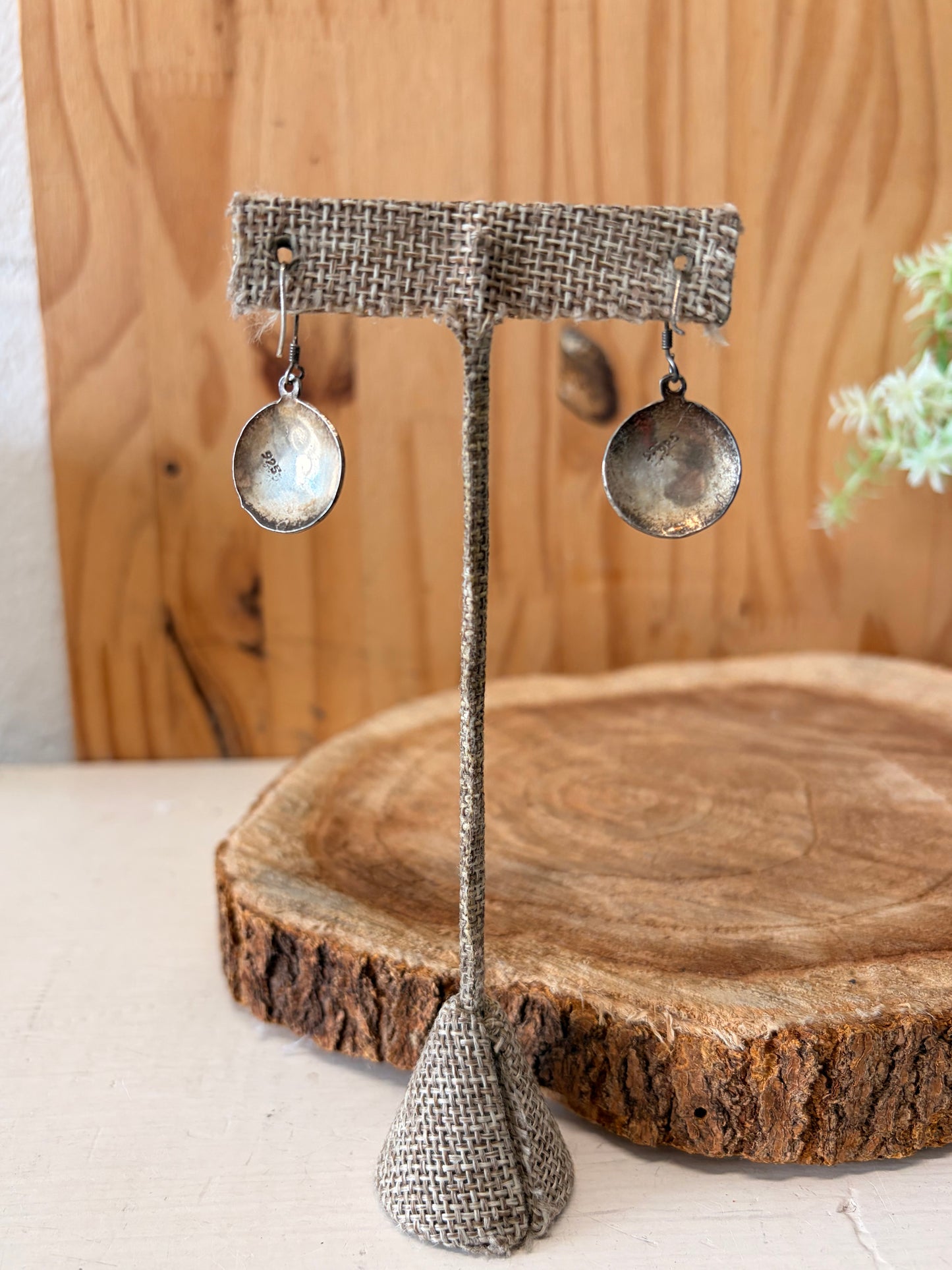925 Silver Sun Disc Earrings