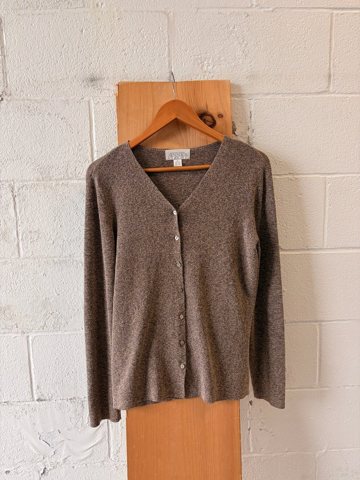 Vtg Heather Brown Cardigan : M