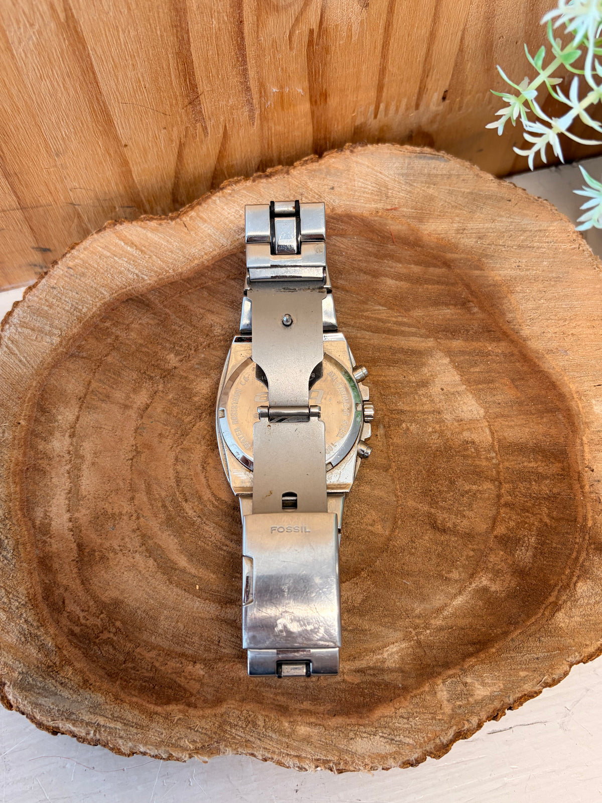 Vtg Fossil Yellow Face Watch (Untested)