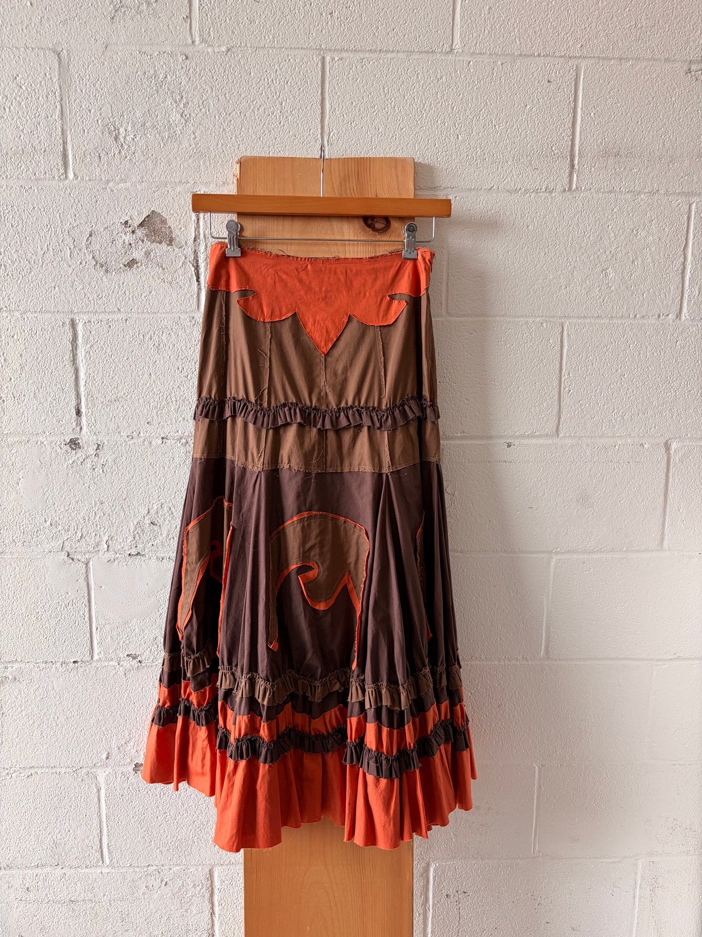 Boho Patchwork Maxi Skirt : 30”W