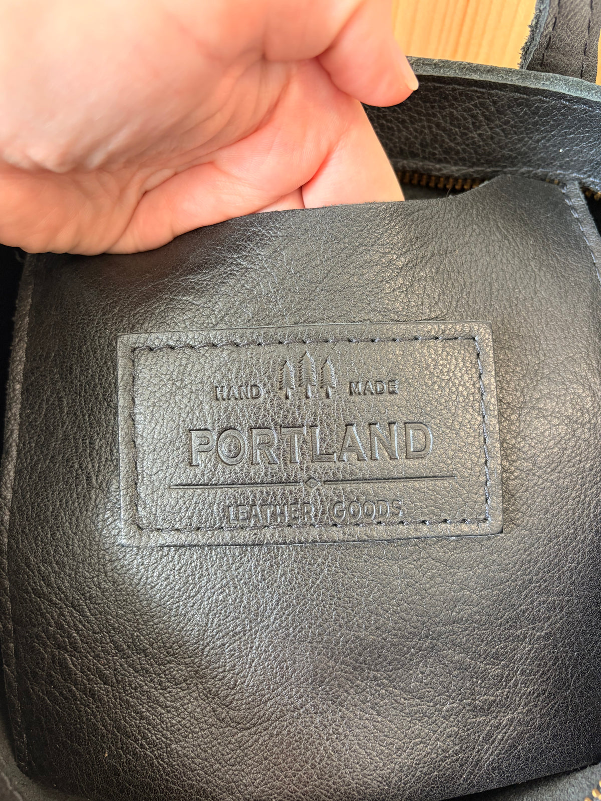 Black Portland Leather Tote Bag