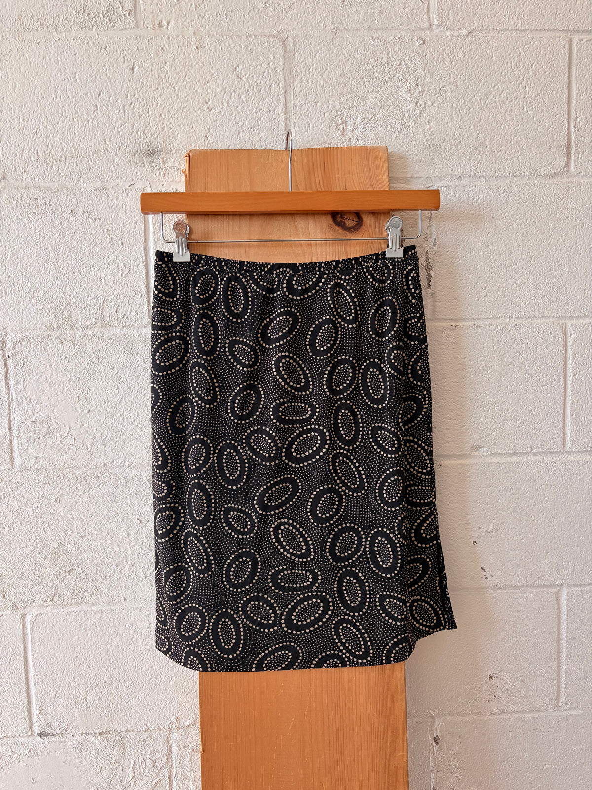Black & White Dotted Midi Skirt : S