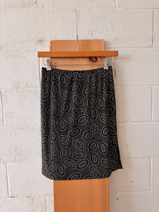 Black & White Dotted Midi Skirt : S