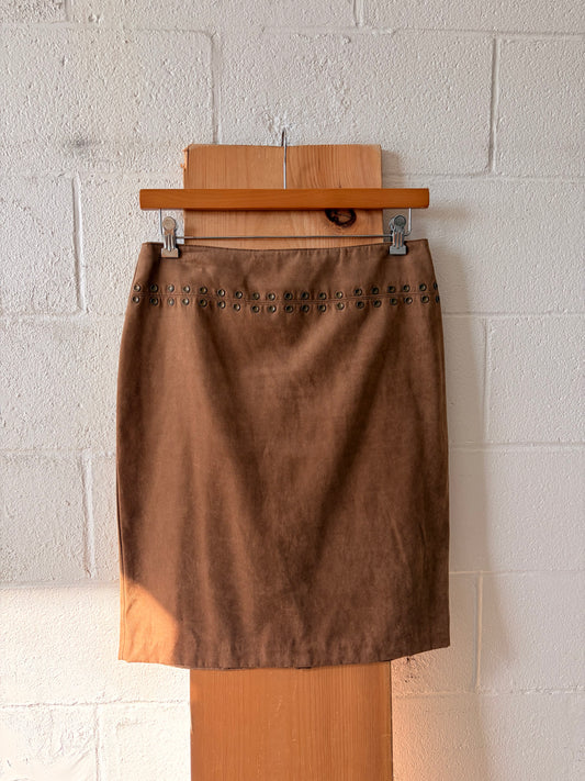Studded Faux Suede Skirt : 10
