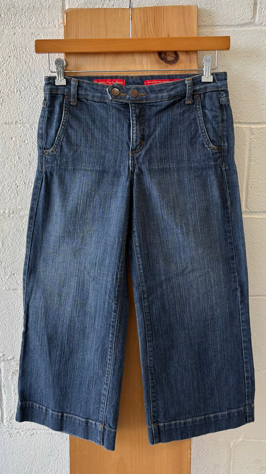 Wide Leg Denim Capris : 30” W