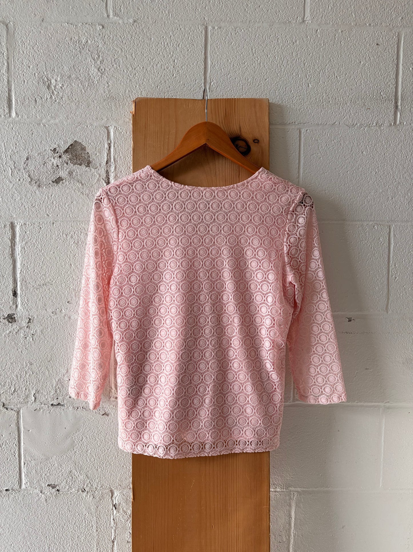 Baby Pink Lace Overlay Top : PM