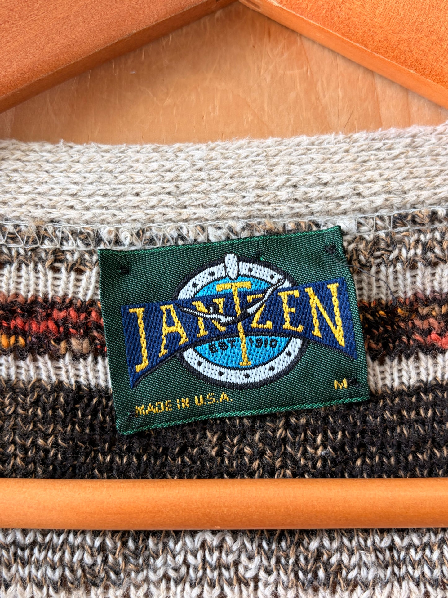 Vtg Jantzen Patterned Knit Cardigan : M