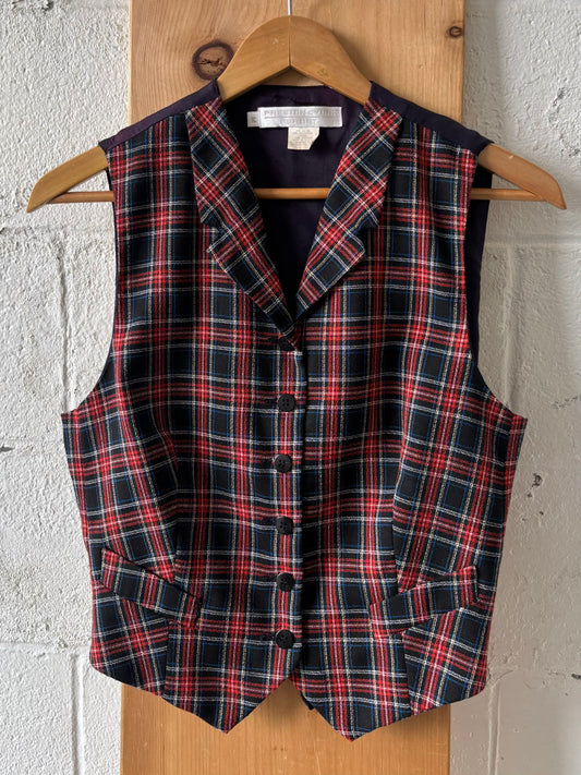 Vtg Plaid Vest : M