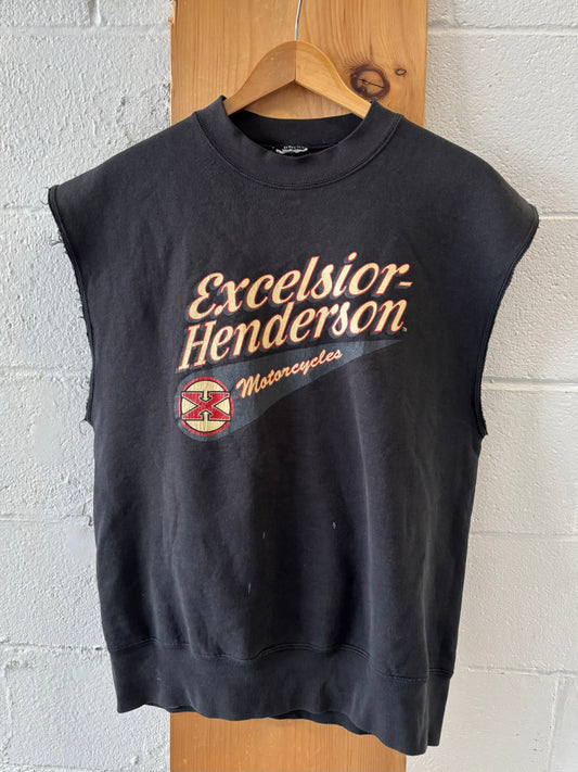Vtg Cutoff Henderson Motorcycle Crew : L/XL