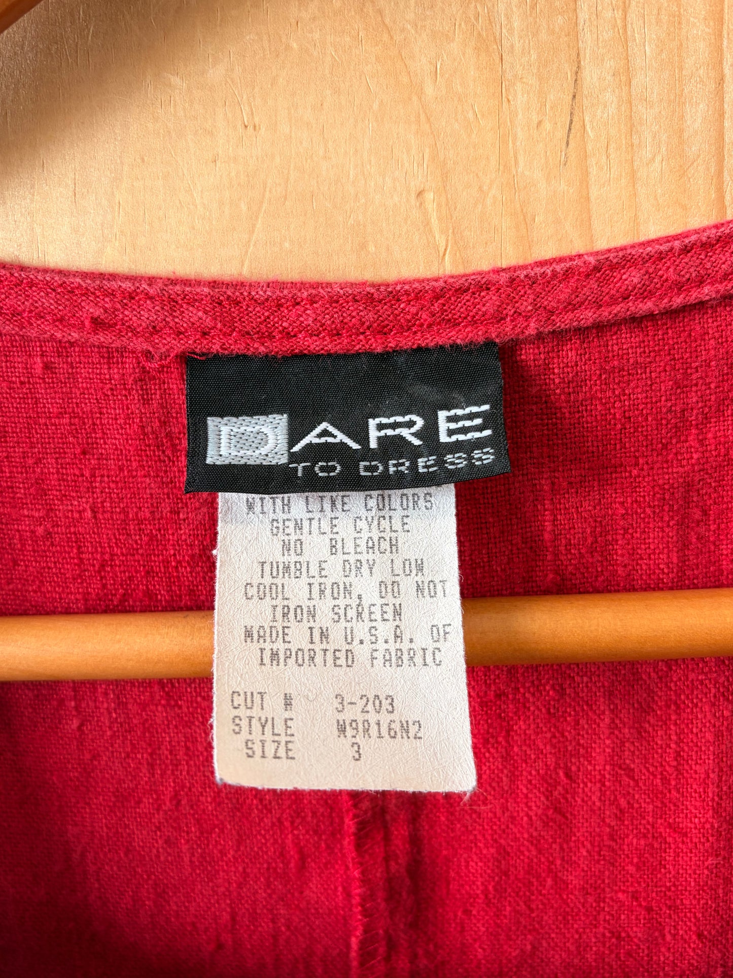 Veg Red Linen Maxi Dress : 3