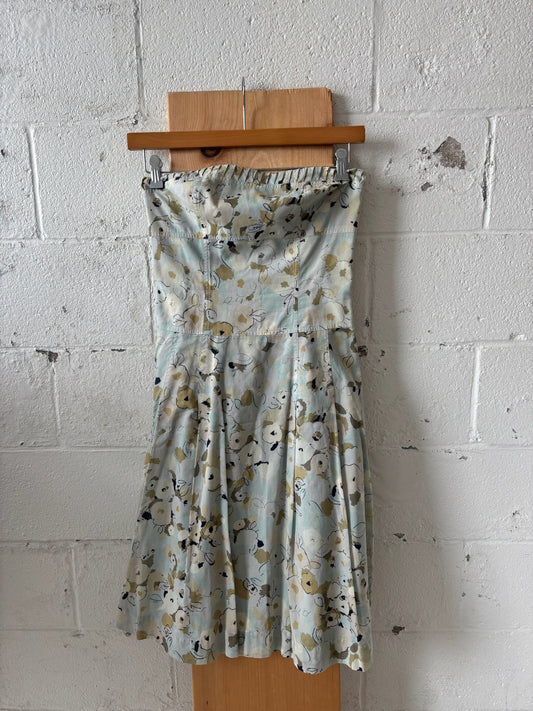 Strapless Floral Summer Dress : 8