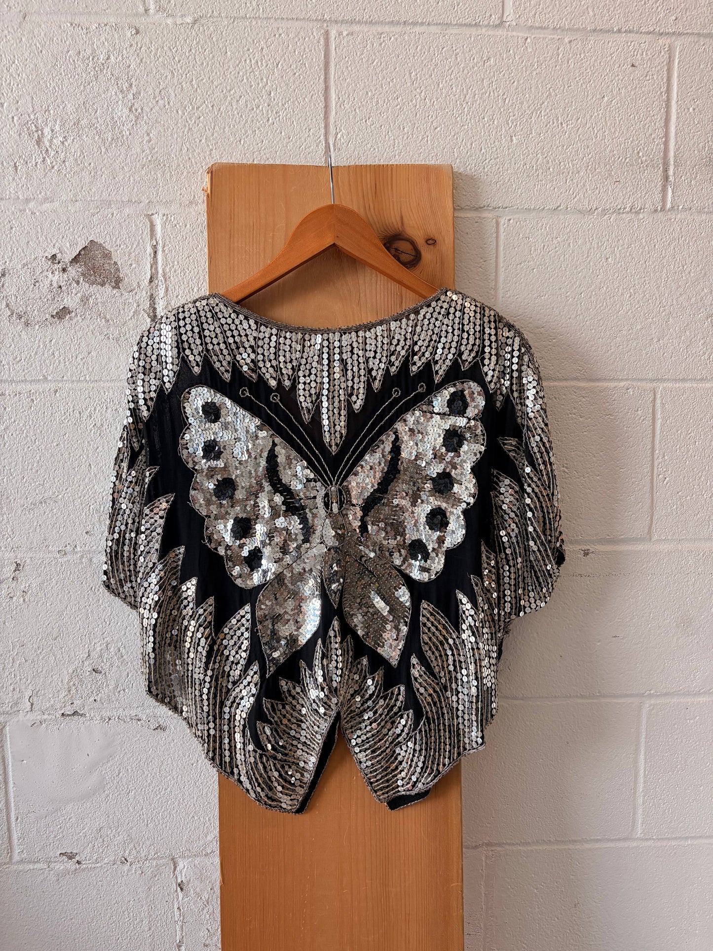 Silk Sequins Butterfly Top : S-L