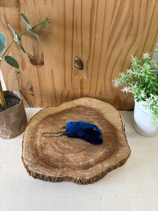Blue Lucky Rabbit’s Foot Keychain