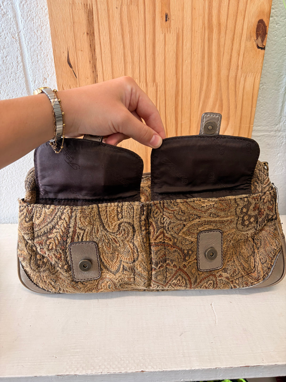 Vtg Fossil Tapestry Purse