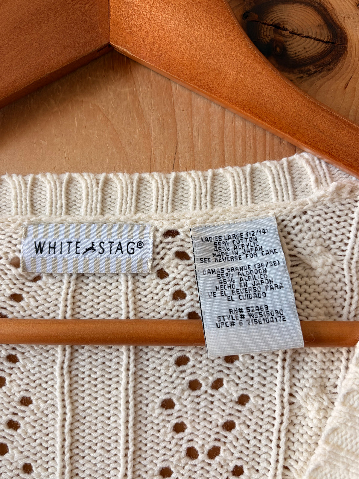 Classic Cream Knit Cardigan : L