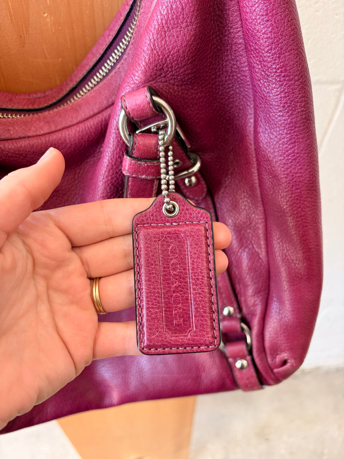 Coach Alexandra Raspberry Hobo Tote Bag