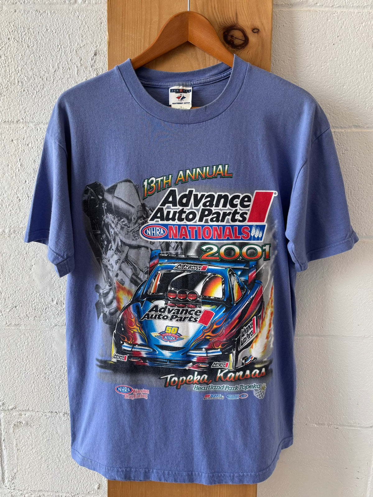 Vtg Blue 2001 NHRA AutoZone Tee : M