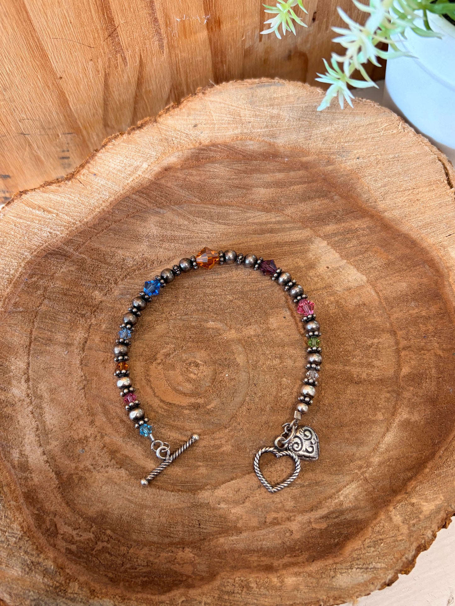 925 Brighton Beaded Heart Toggle Bracelet