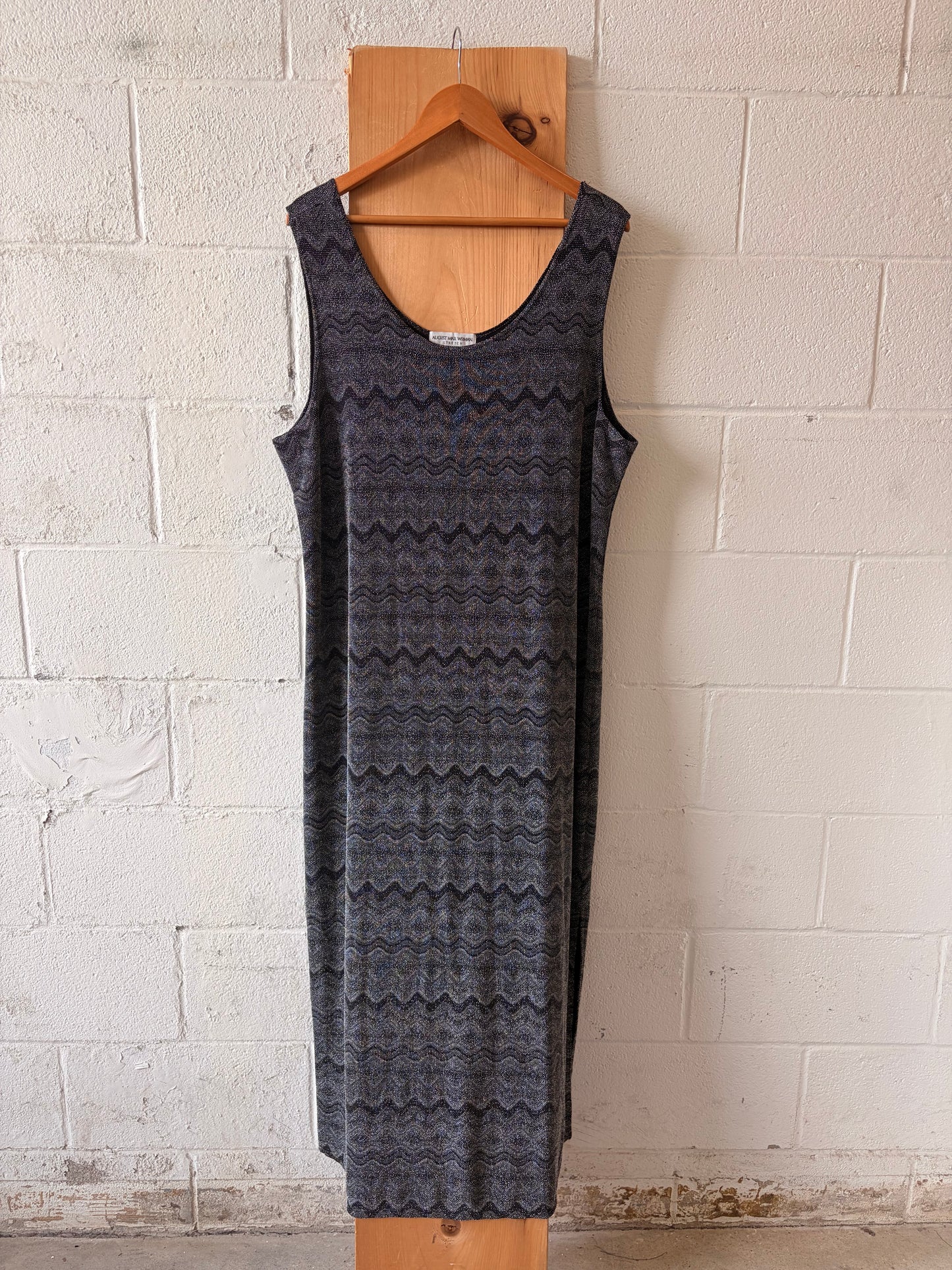 Metallic Silver Maxi Dress : 2X