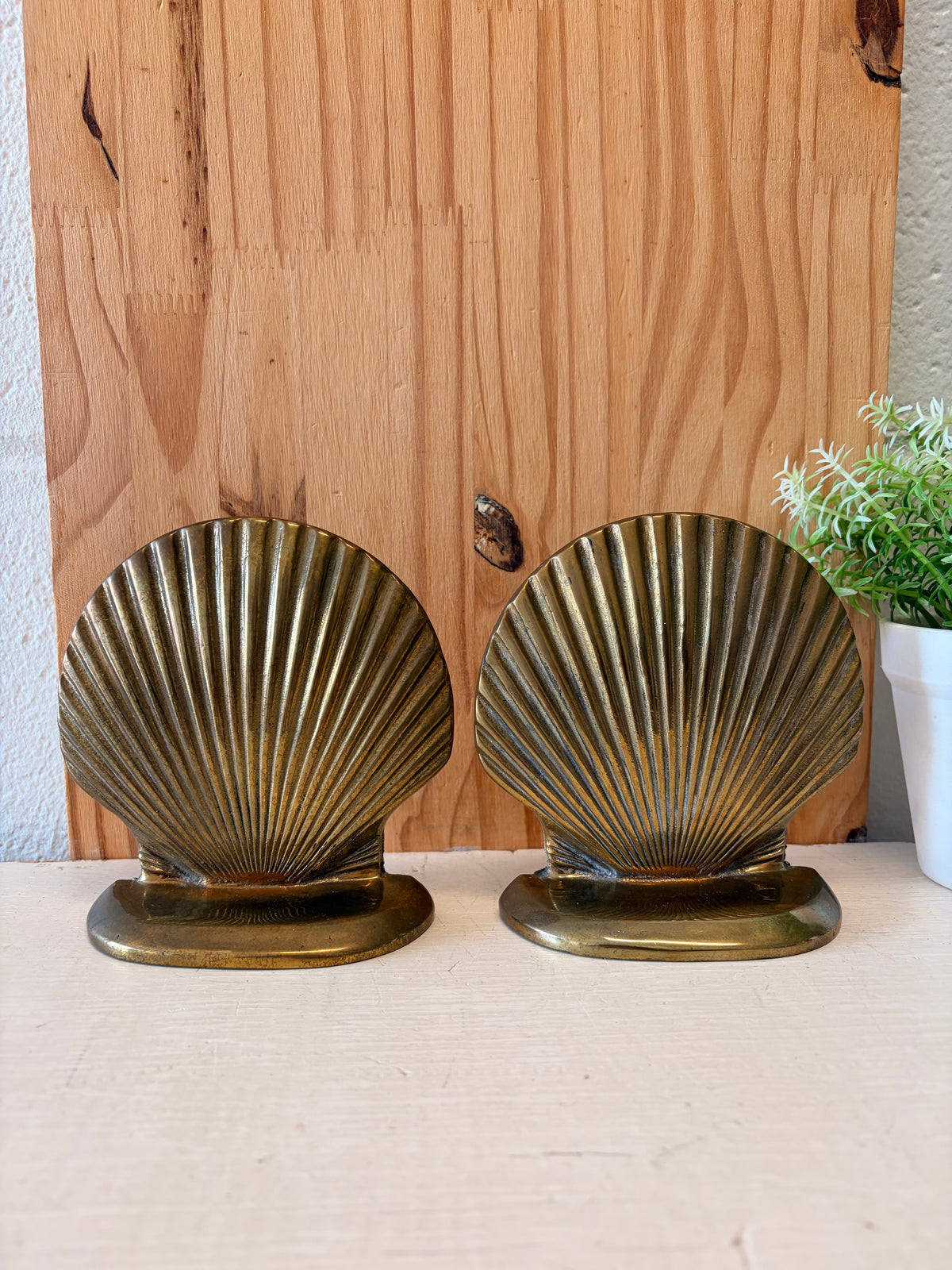 Vtg Brass Shell Bookends (Local Pick Up Only)