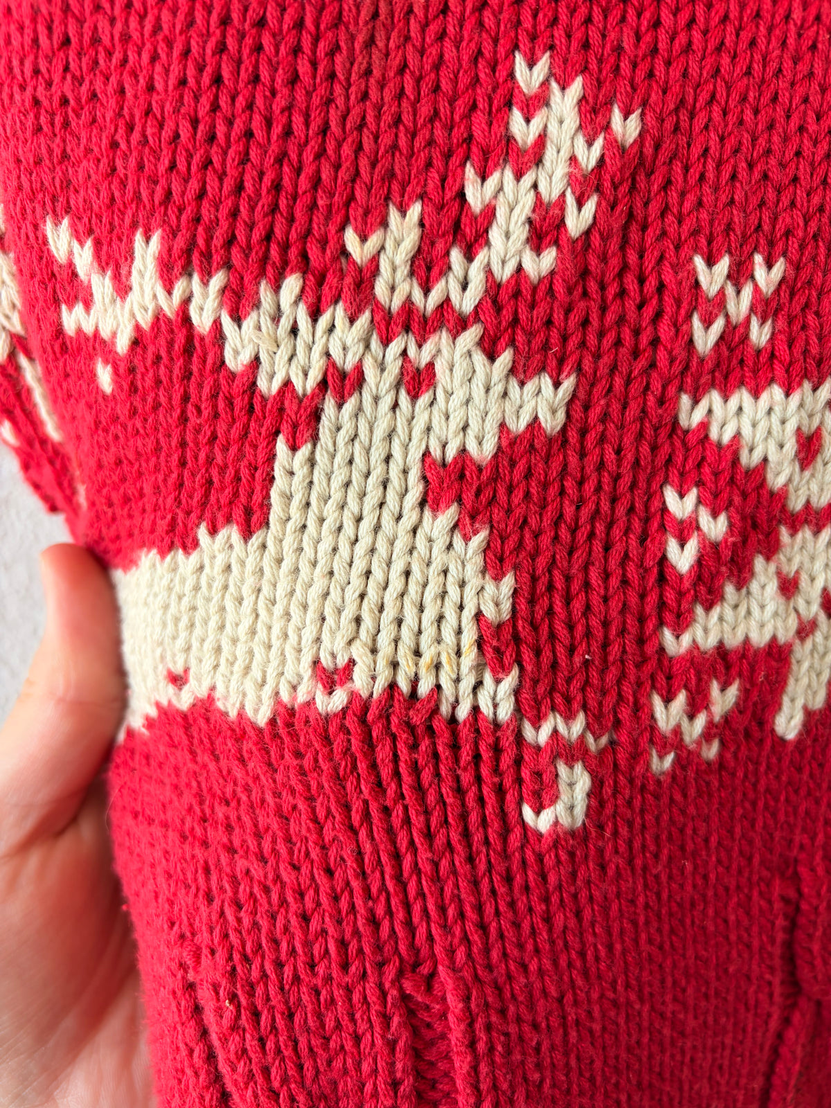 Vtg Cable Knit Christmas Turtleneck : XL