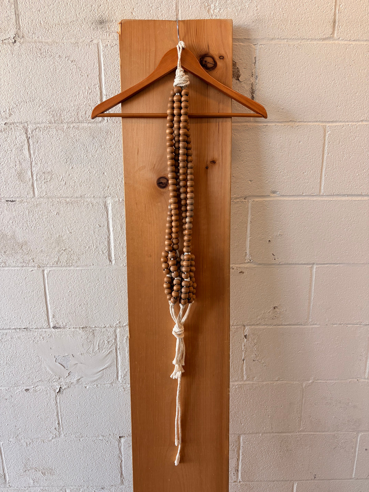 Wooden Beaded Macramé Plant Hanger