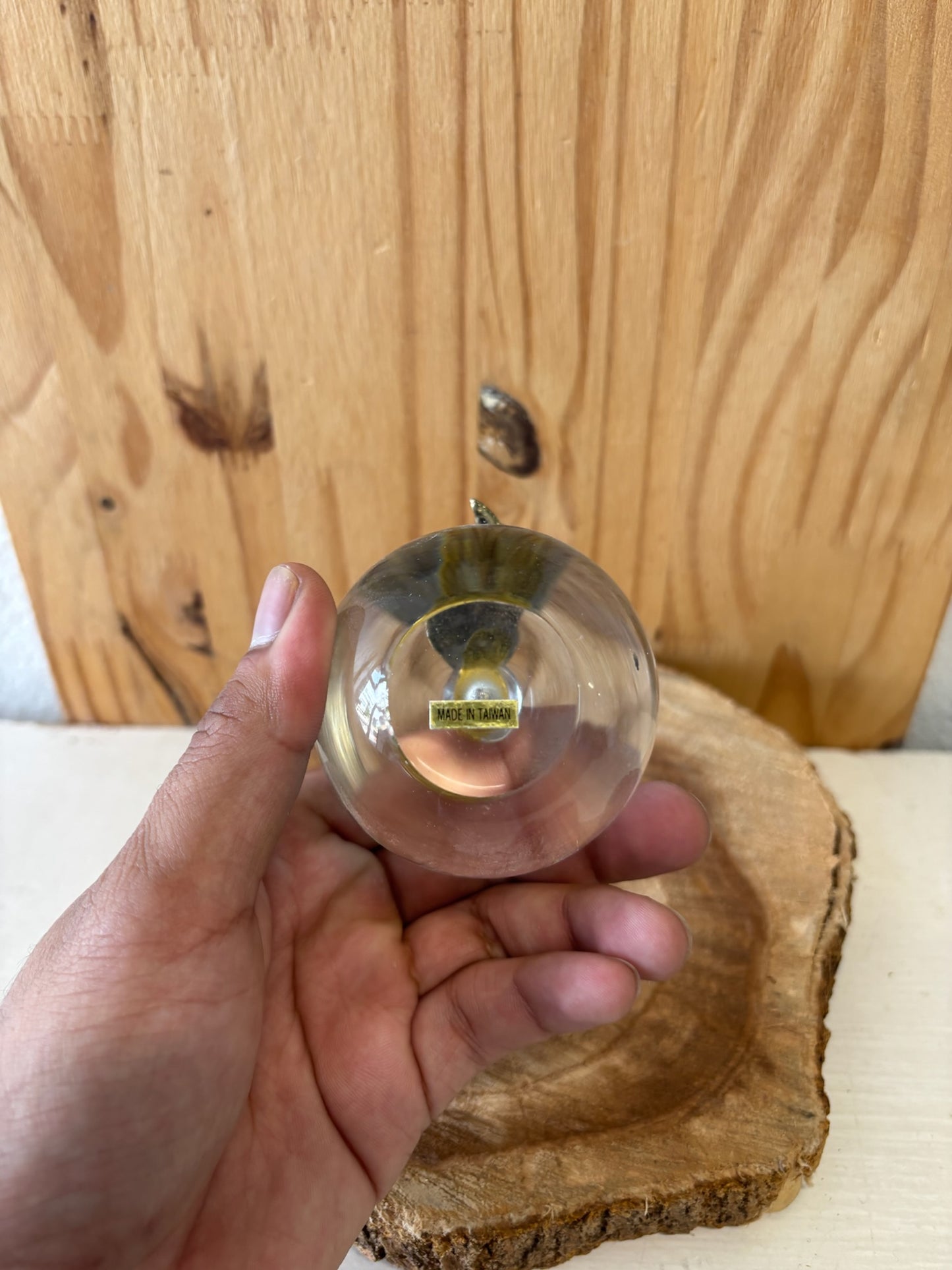 Clear Glass Apple Paperweight
