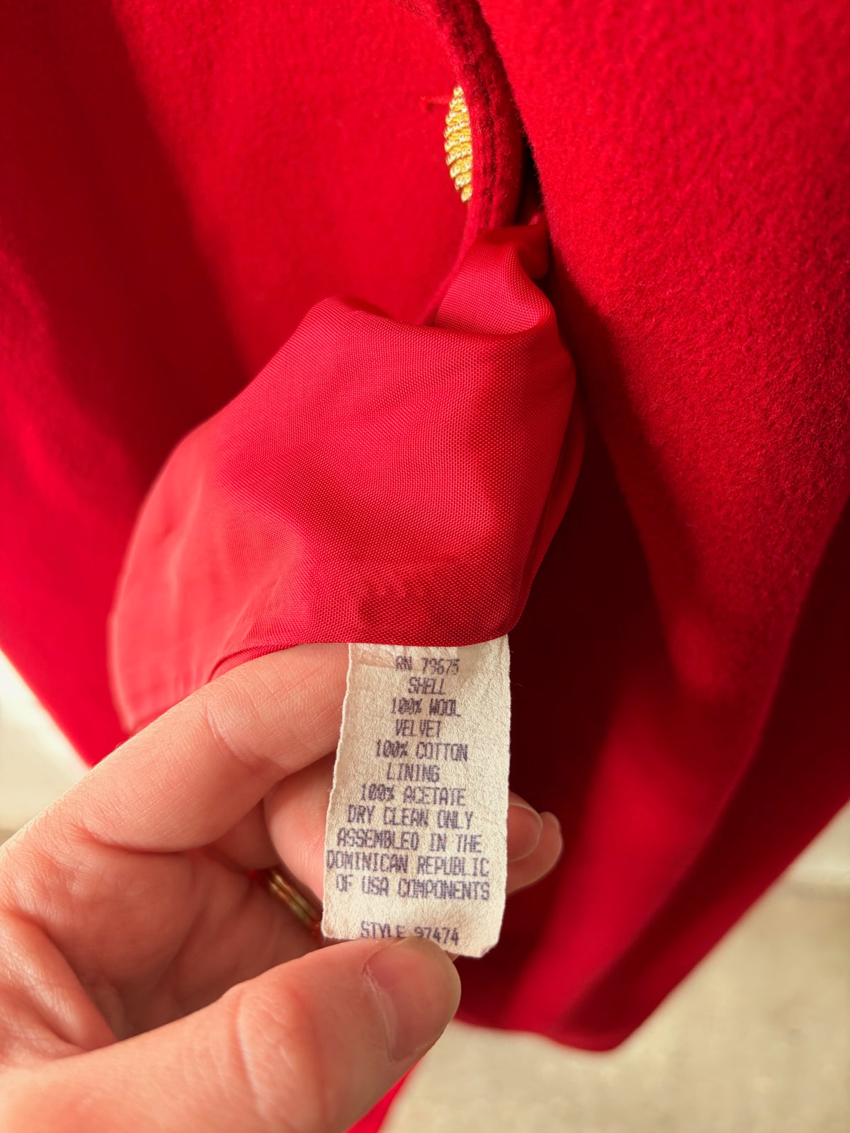 Vtg Long Red Wool Ralph Lauren Coat (As Is) : 6 (Local Pick Up Only)