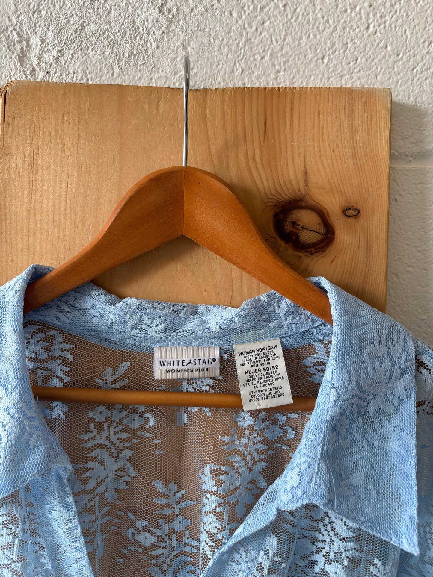 Blue Lace Button Up : 30W/32W