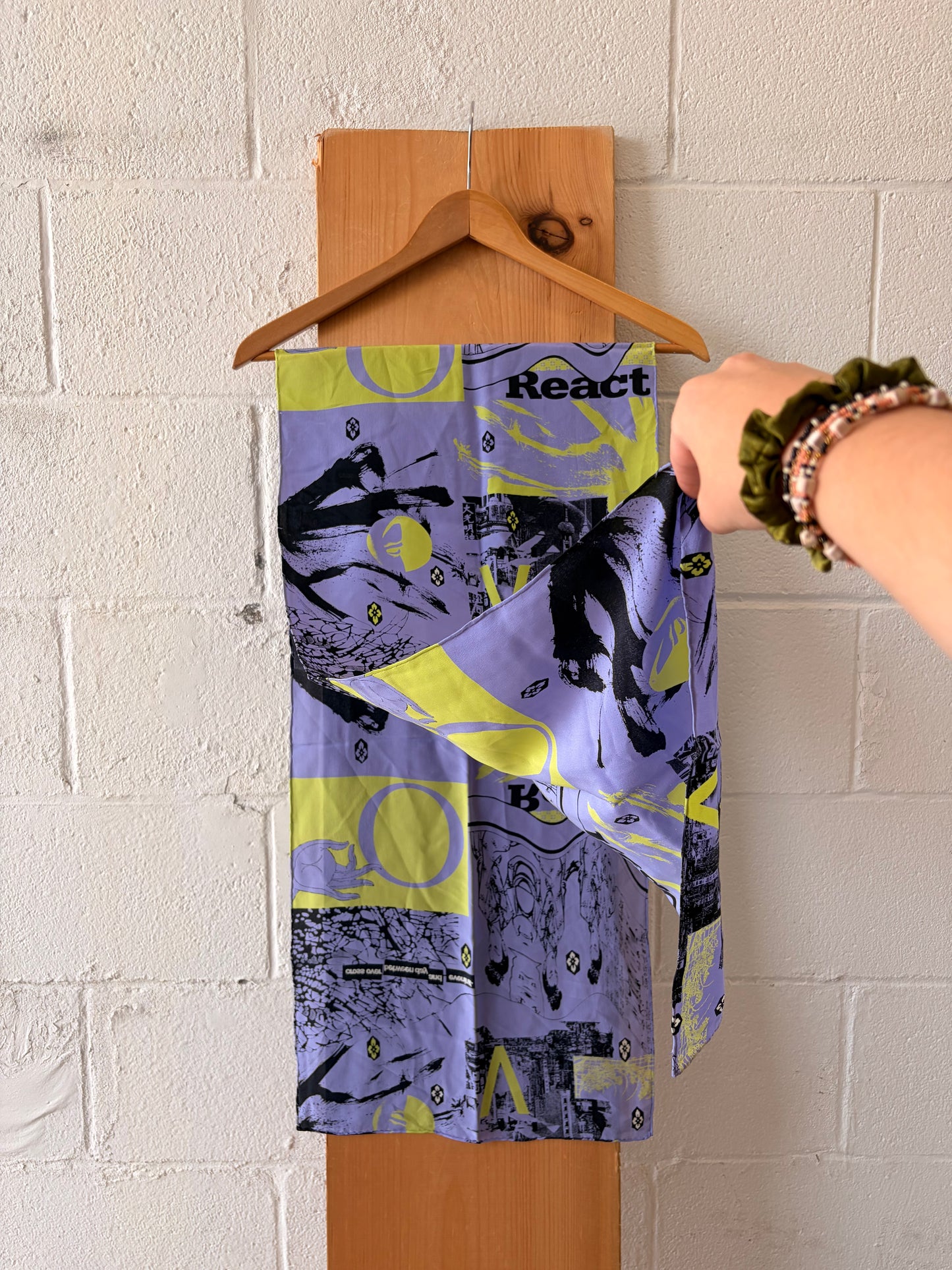 Green & Purple “React” Scarf