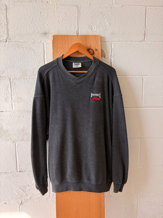 Vtg Dark Gray Lee Razorbacks Crew : CL