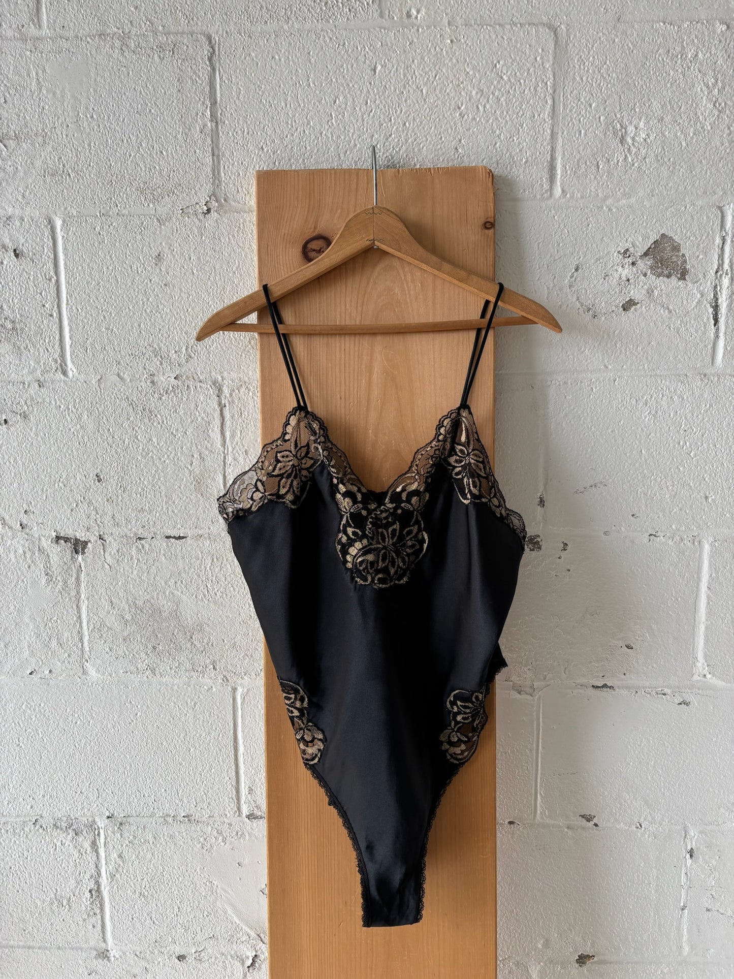 Vtg Black Bodysuit : M