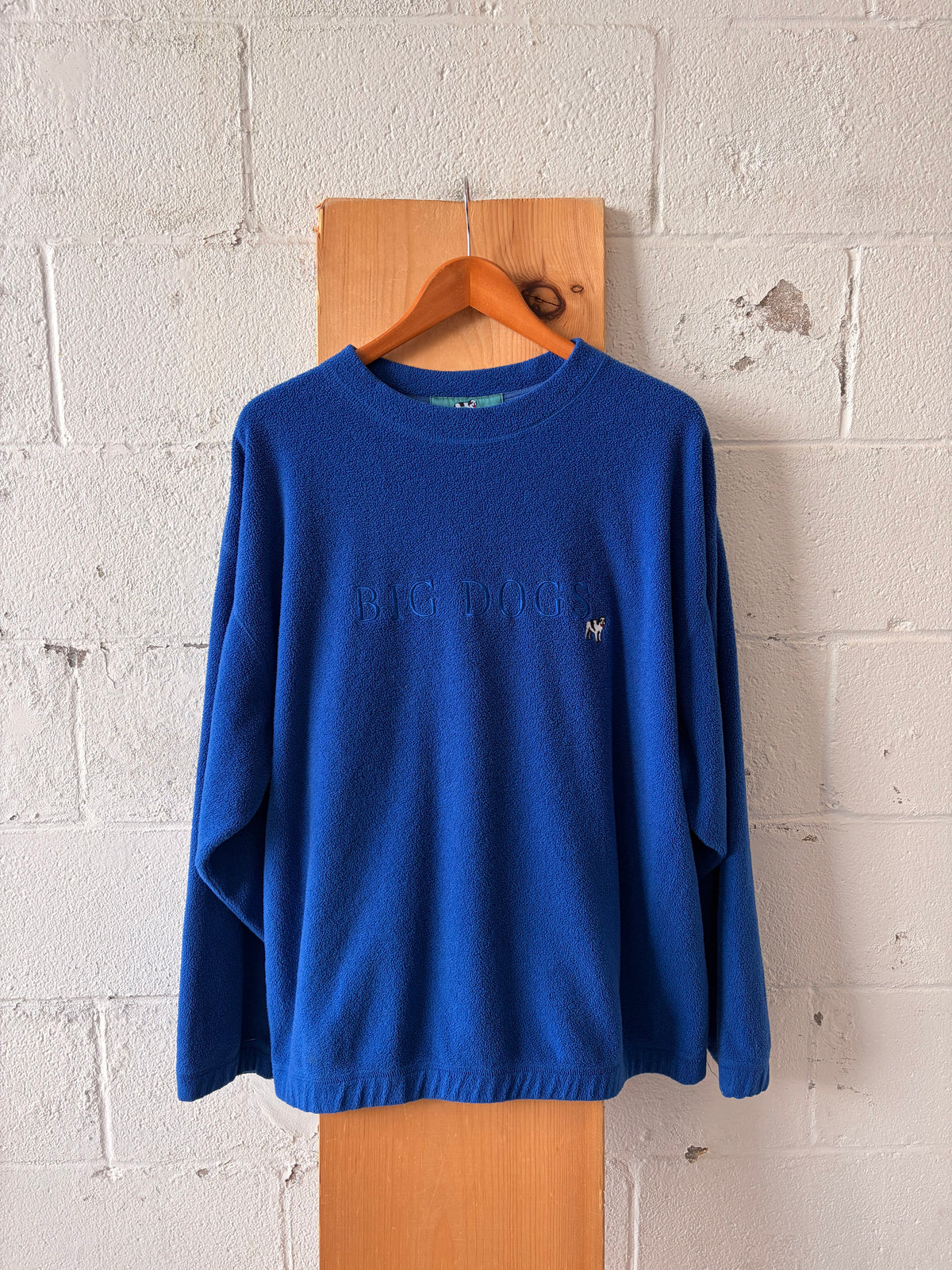 Big Dogs Royal Blue Fleece Crew : L