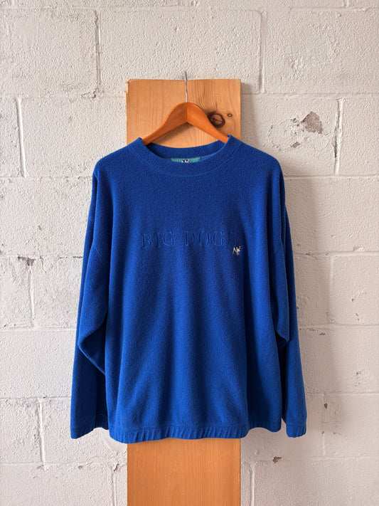 Big Dogs Royal Blue Fleece Crew : L