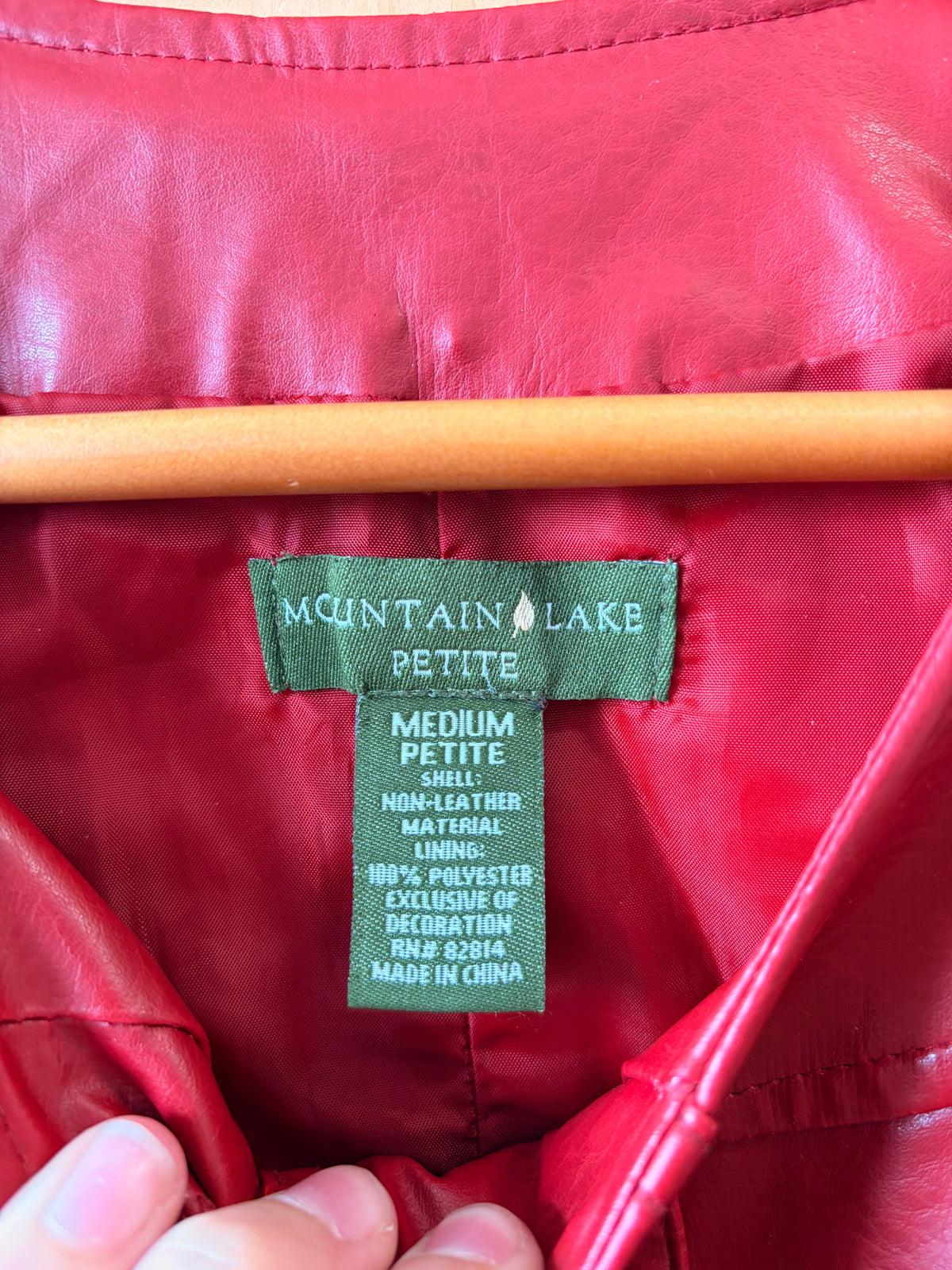 Red Faux Leather Jacket : PM