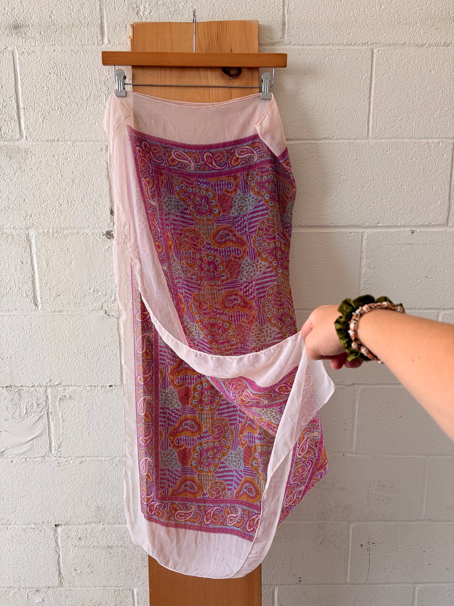 Pink Patterned Scarf