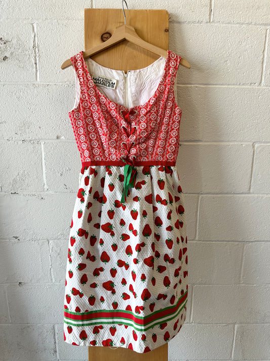 60s Strawberry Dress : XS