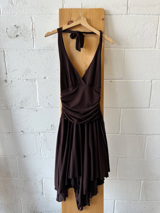 Brown Halter Dress : S