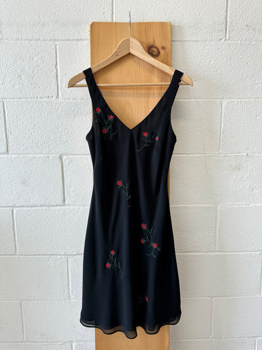 Vtg Embroidered Rose Dress : 4