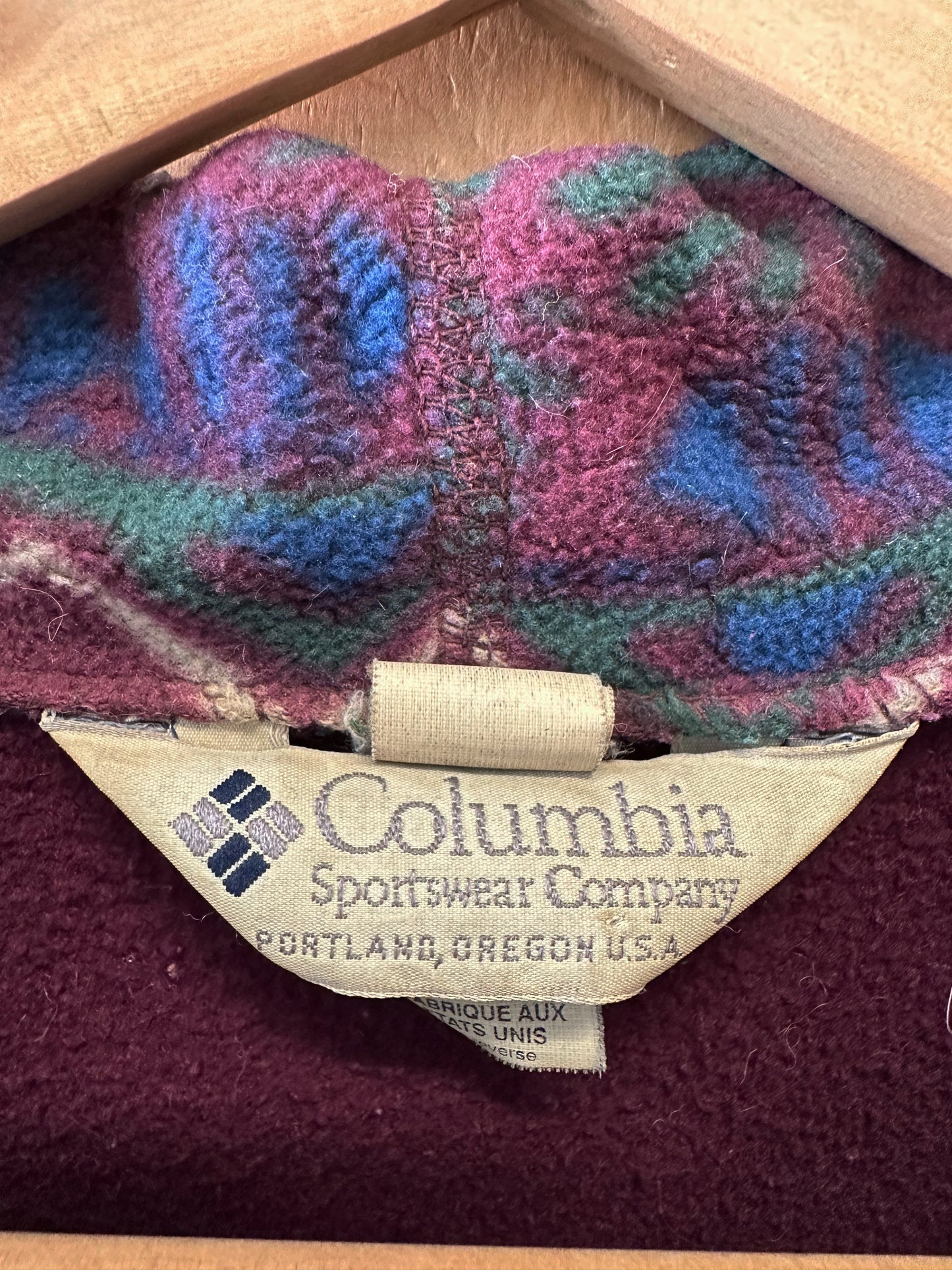 Vtg Columbia Fleece Zip Up : XL