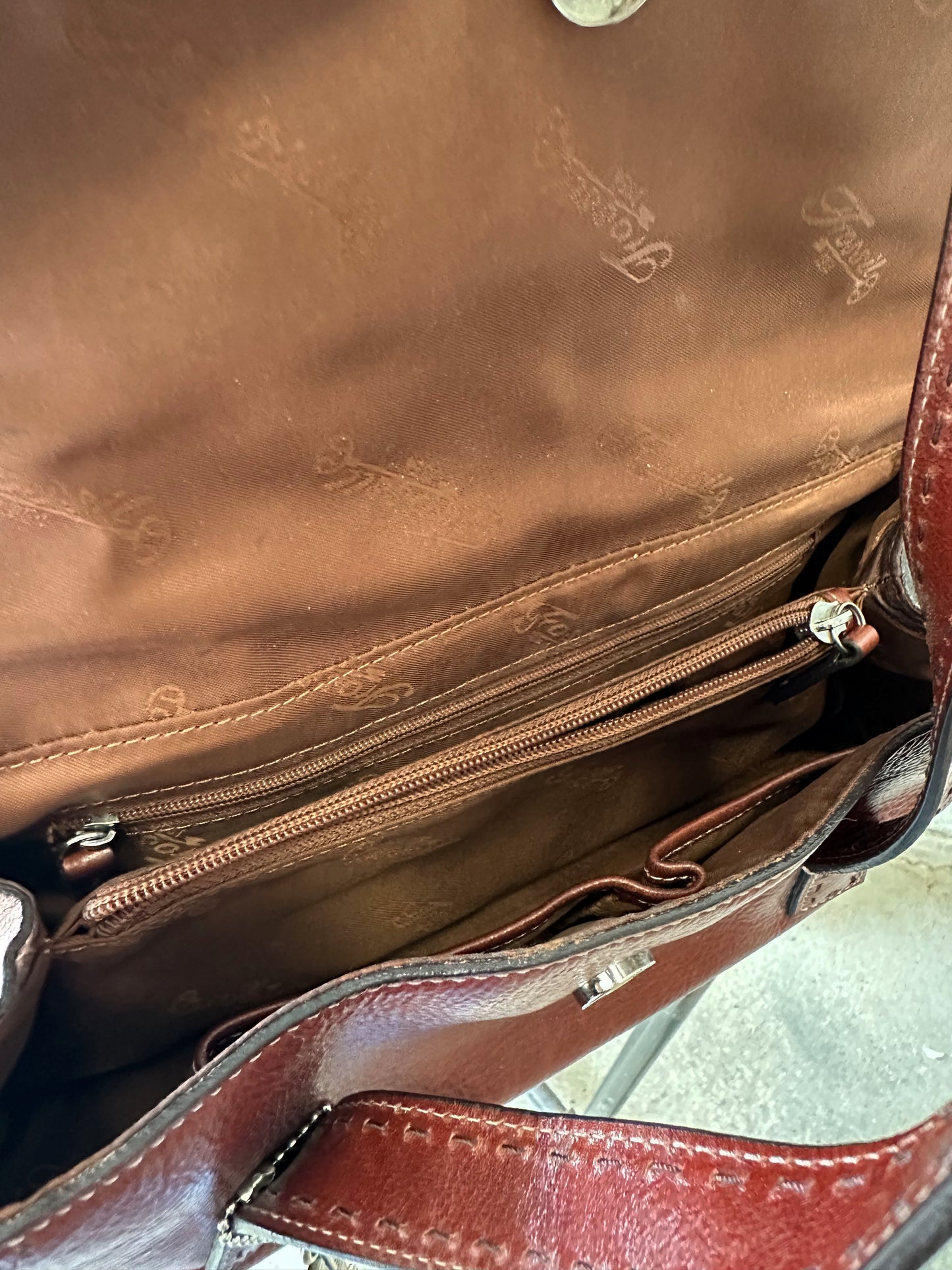 Cognac Leather Fossil Shoulder Bag