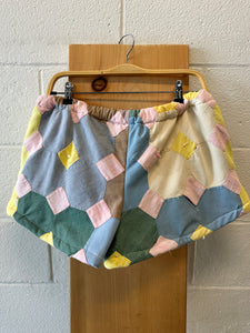 WHSE479 Upcycled Quilt Shorts : L