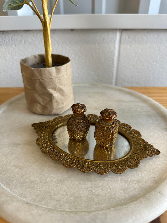 Antique Tiny Perfume Bottles And Tray (Local Pick Up Only)