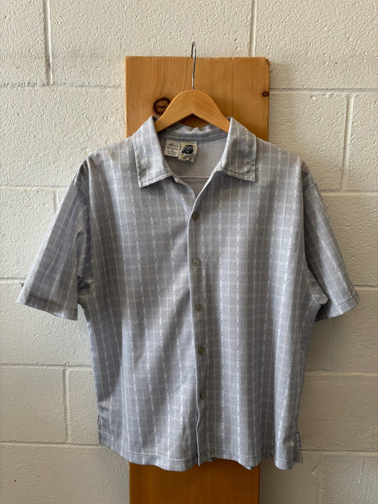 Vtg Grey Button Down : L