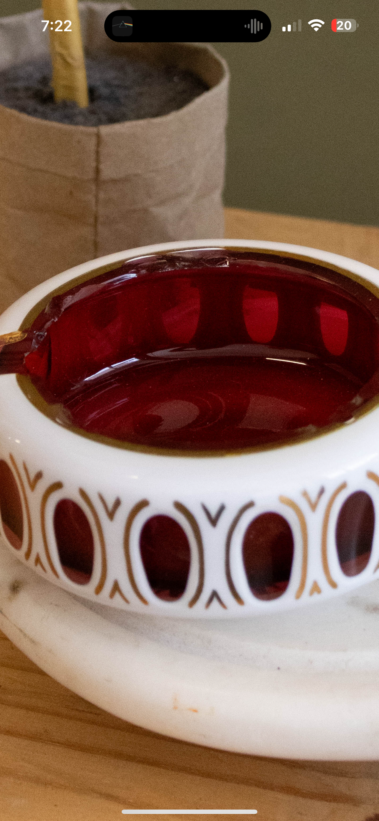Vtg Red and White Ashtray and Glass (Local Pick Up Only)