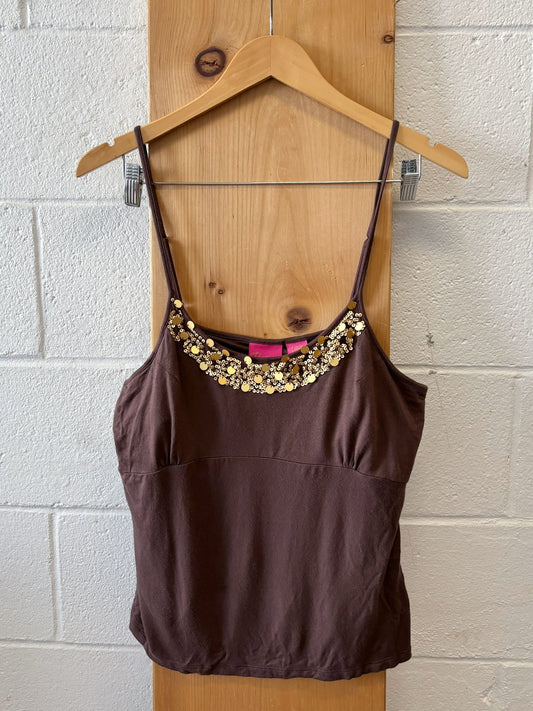 Brown Sequin Tank : XL