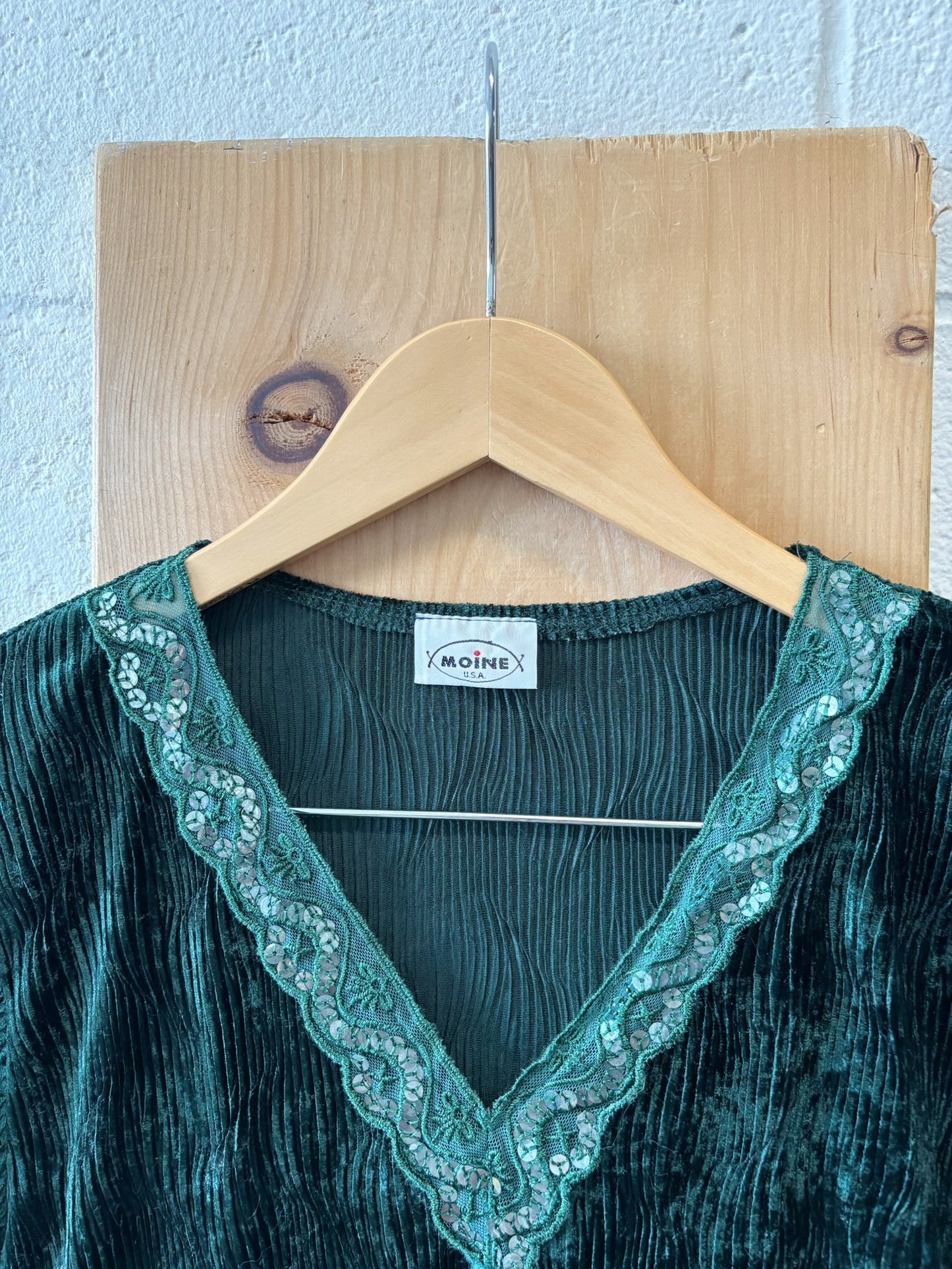Green Velvet Top : L/XL