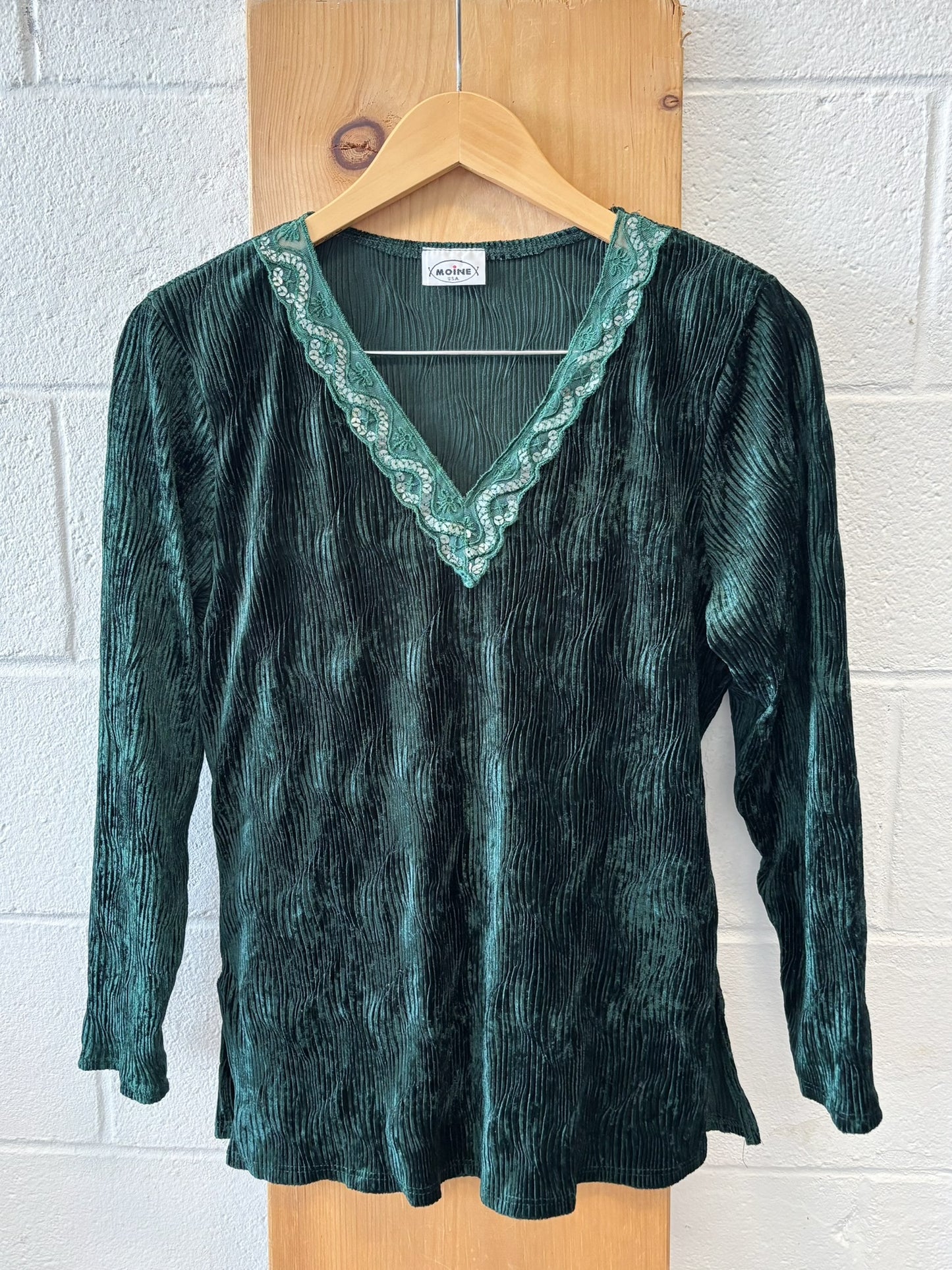 Green Velvet Top : L/XL